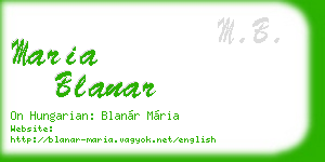 maria blanar business card
