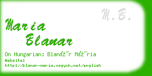 maria blanar business card